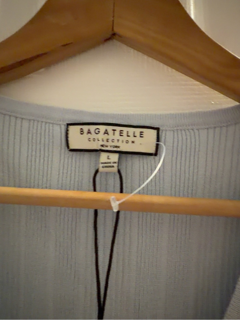 bagatelle Pale Blue Ribbed Wrap Knit Camisole - Picture 2 of 3